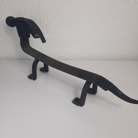 Welded Scrap Metal Dog Figurine Hammer Head Boot Scraper 15", 6" Tall UNIQUE VTG - Picture 8 of 10